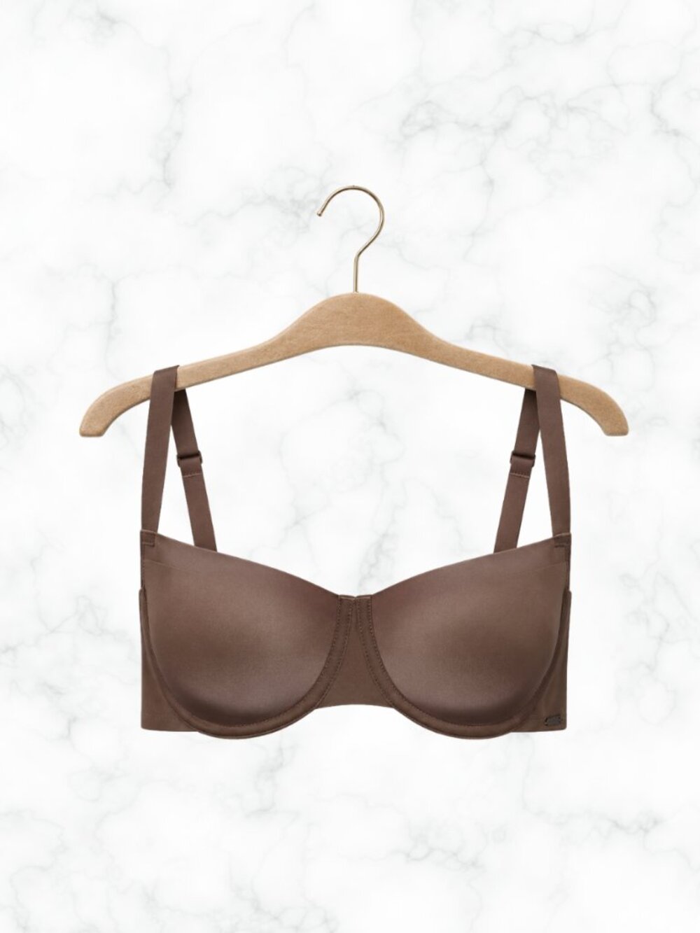NWT | SKIMS No Show Unlined Balconette Bra 44C in Cocoa